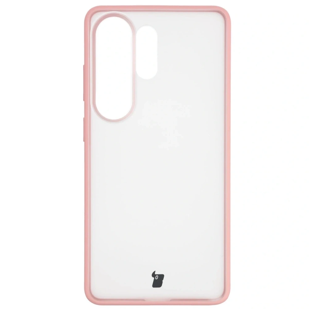 Etui Bizon Case Angelo do Samsung Galaxy S26 Ultra półprzezroczyste z jasnoróżową ramką