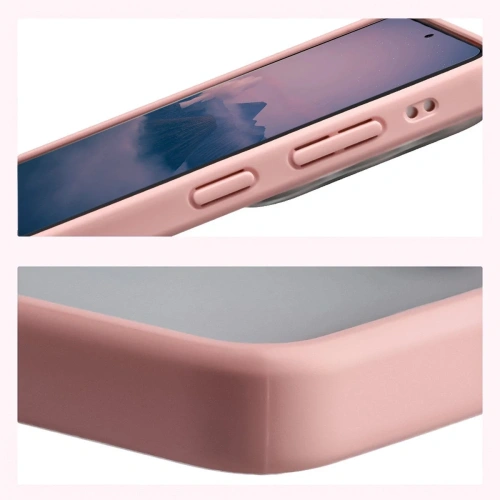 Etui Bizon Case Angelo do Samsung Galaxy S26 Ultra półprzezroczyste z jasnoróżową ramką