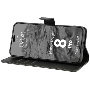 Etui z klapką Bizon Case Pocket do Honor Magic8 Pro czarne