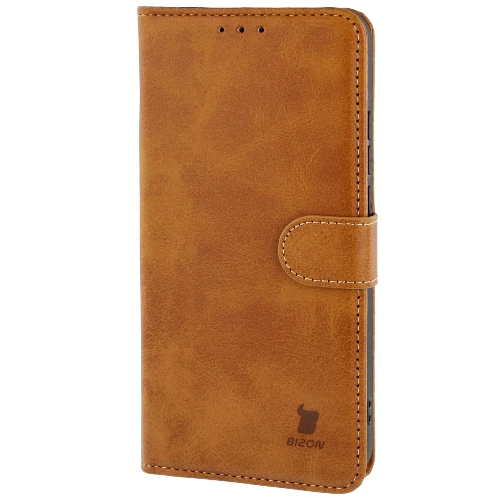 Etui z klapką Bizon Case Pocket do Xiaomi Redmi Note 15 Pro 5G brązowe