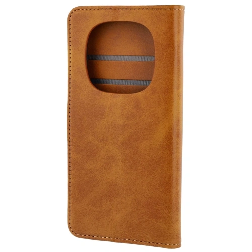 Etui z klapką Bizon Case Pocket do Xiaomi Redmi Note 15 Pro 5G brązowe