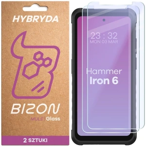 Elastyczne szkło hybrydowe Bizon Glass Mule Duo do HAMMER Iron 6 5G / 6 [2 PACK]