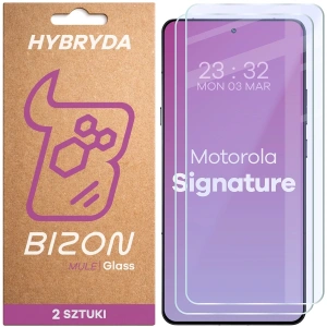 Elastyczne szkło hybrydowe Bizon Glass Mule Duo do Motorola Signature [2 PACK]