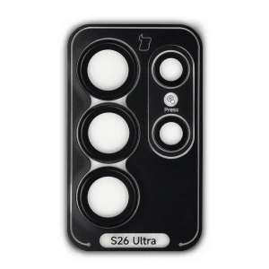 Szkło na aparat z aplikatorem Bizon Glass Snap Lens do Samsung Galaxy S26 Ultra czarna ramka