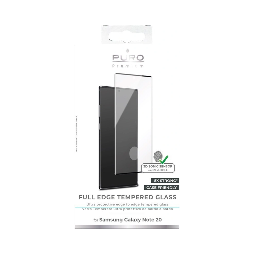 Szkło hartowane PURO Frame Tempered Glass Samsung Galaxy Note 20 (czarna ramka)
