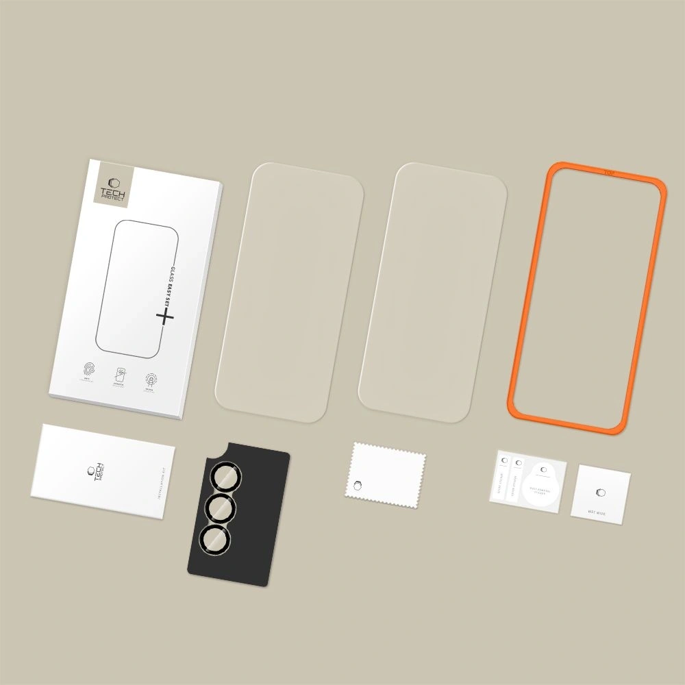 Szkło hartowane + szkło na aparat Tech-Protect Easy Set+ do Samsung Galaxy A37 5G Clear [2+1 PACK]