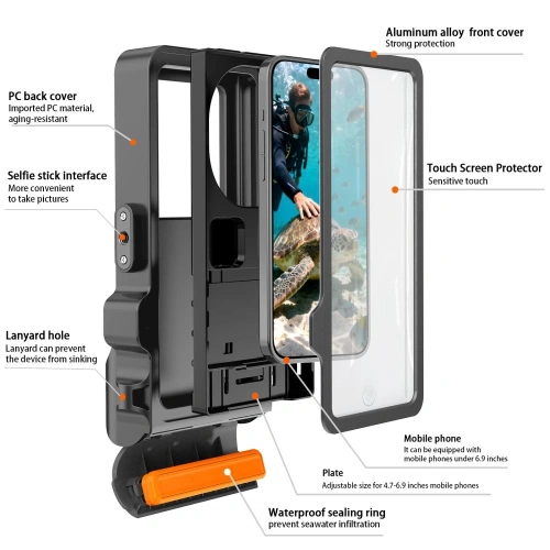 Etui Tech-Protect IPX8 Pro Universal Diving Waterproof Case Black