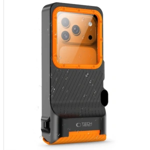 Etui Tech-Protect IPX8 Pro Universal Diving Waterproof Case Black/orange