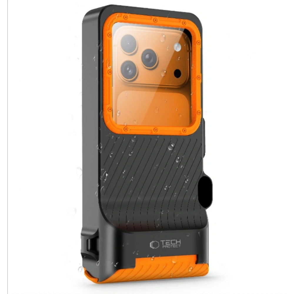 Etui Tech-Protect IPX8 Pro Universal Diving Waterproof Case Black/orange