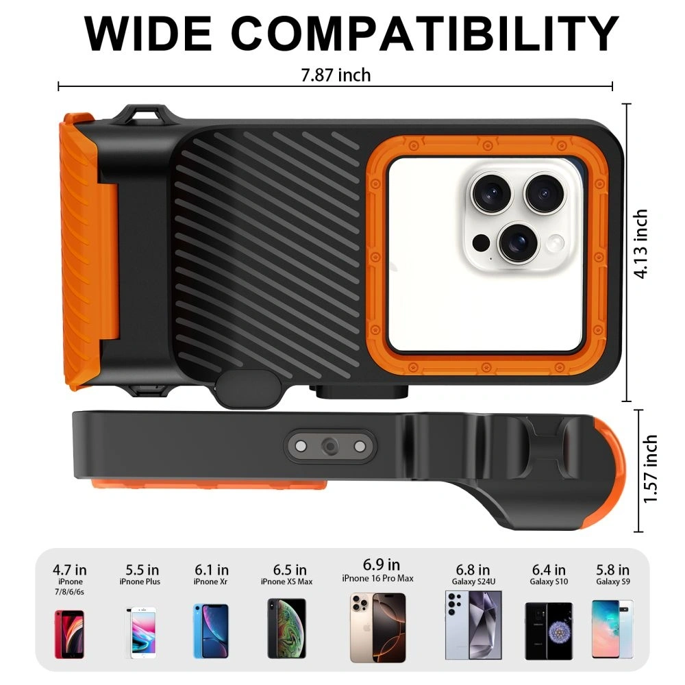 Etui Tech-Protect IPX8 Pro Universal Diving Waterproof Case Black/orange
