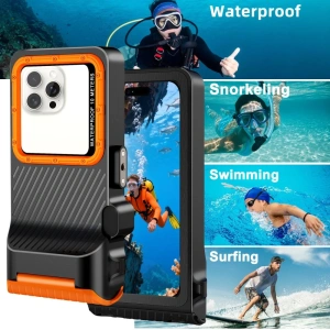 Etui Tech-Protect IPX8 Pro Universal Diving Waterproof Case Black/orange