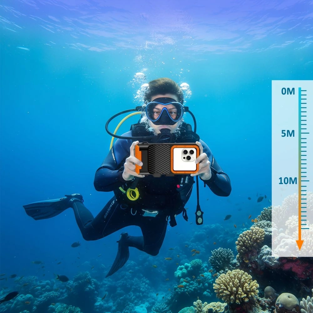 Etui Tech-Protect IPX8 Pro Universal Diving Waterproof Case Black/orange