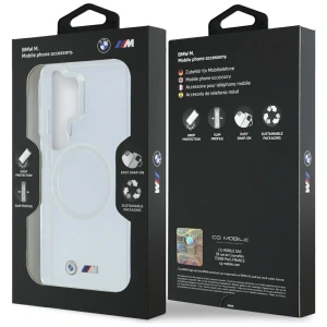 Etui BMW IML Shockproof Metal Logo MagSafe do Samsung Galaxy S26 Ultra przezroczysty