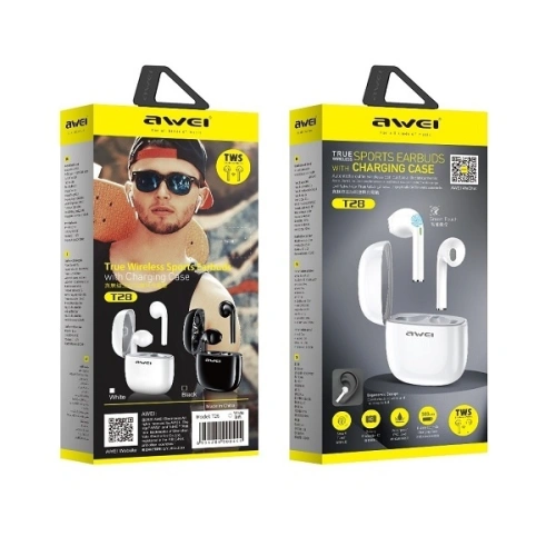 Kup AWEI Bluetooth 5.0 T28 TWS Kopfhörer + Dockingstation schwarz/schwarz - AWEI051BLK - {ean13} - Sklep Home Screen