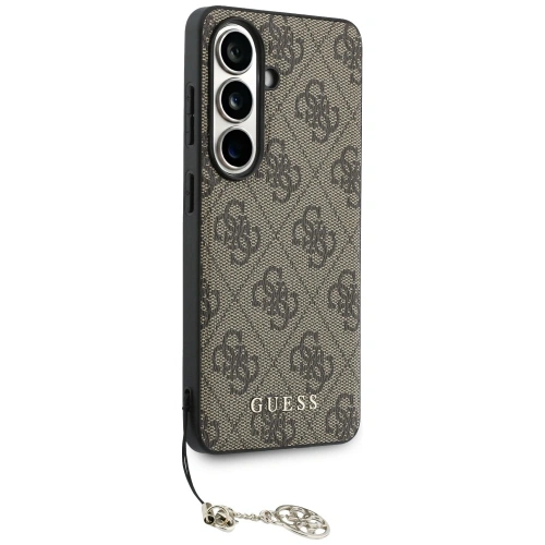 Etui Guess 4G Classic Logo Charm MagSafe do Samsung Galaxy S26 brązowy