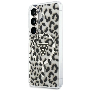 Etui Guess IML Leopard Print Triangle MagSafe do Samsung Galaxy S26 czarny