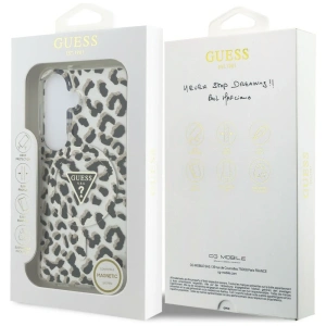 Etui Guess IML Leopard Print Triangle MagSafe do Samsung Galaxy S26 czarny