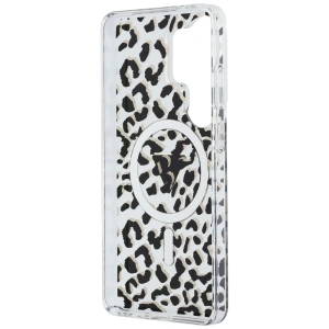 Etui Guess IML Leopard Print Triangle MagSafe do Samsung Galaxy S26 Ultra czarny