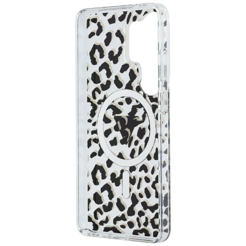 Etui Guess IML Leopard Print Triangle MagSafe do Samsung Galaxy S26 Ultra czarny