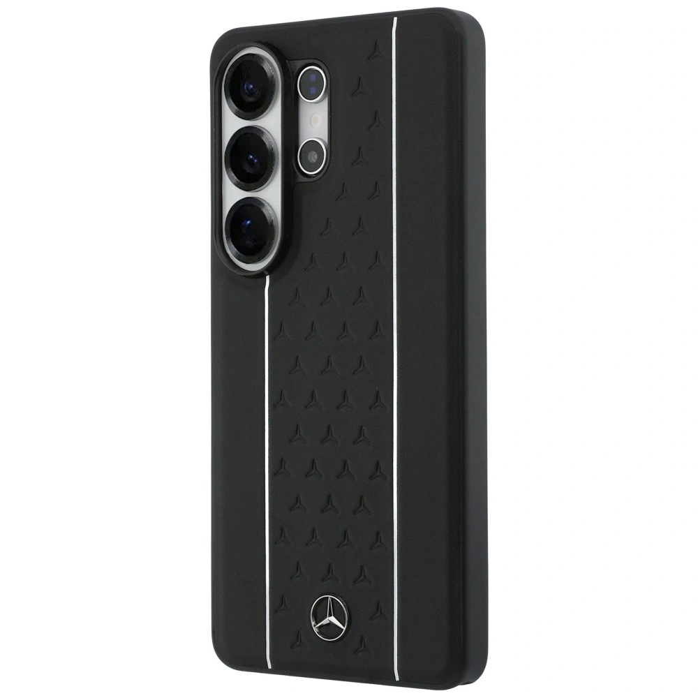 Etui Mercedes Laurel Leaves Vertical Stripes MagSafe do Samsung Galaxy S26 Ultra czarno biały