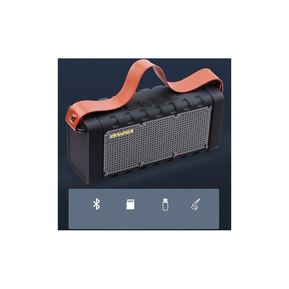 AWEI głośnik Bluetooth 5.0 Y668 20W z power bankiem czarny/black