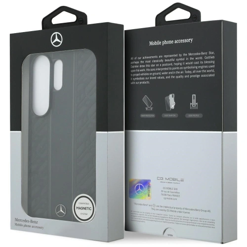 Etui Mercedes Laurel Leaves Vertical Stripes MagSafe do Samsung Galaxy S26 Ultra czarny