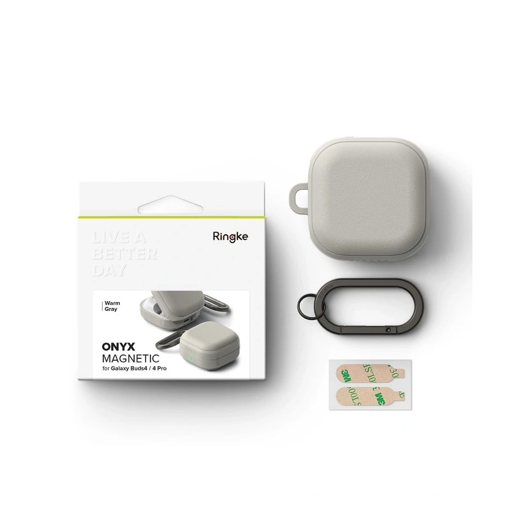 Etui Ringke Onyx Magnetic MagSafe do Samsung Galaxy Buds 4 / 4 Pro Warm Grey