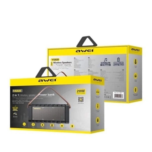 Kup AWEI Bluetooth reproduktor 5.0 Y668 20W s power bankem černý - AWEI048BLK - {ean13} - Sklep Home Screen
