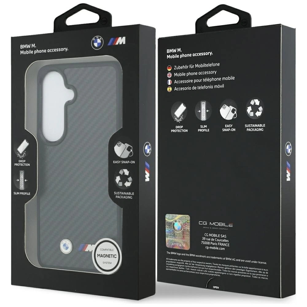 Etui BMW M Kevlar Logo MagSafe do Samsung Galaxy S26 czarny