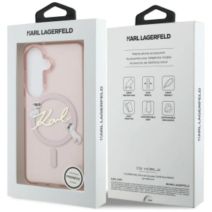 Etui Karl Lagerfeld IML KC Script MagSafe do Samsung Galaxy S26 różowy