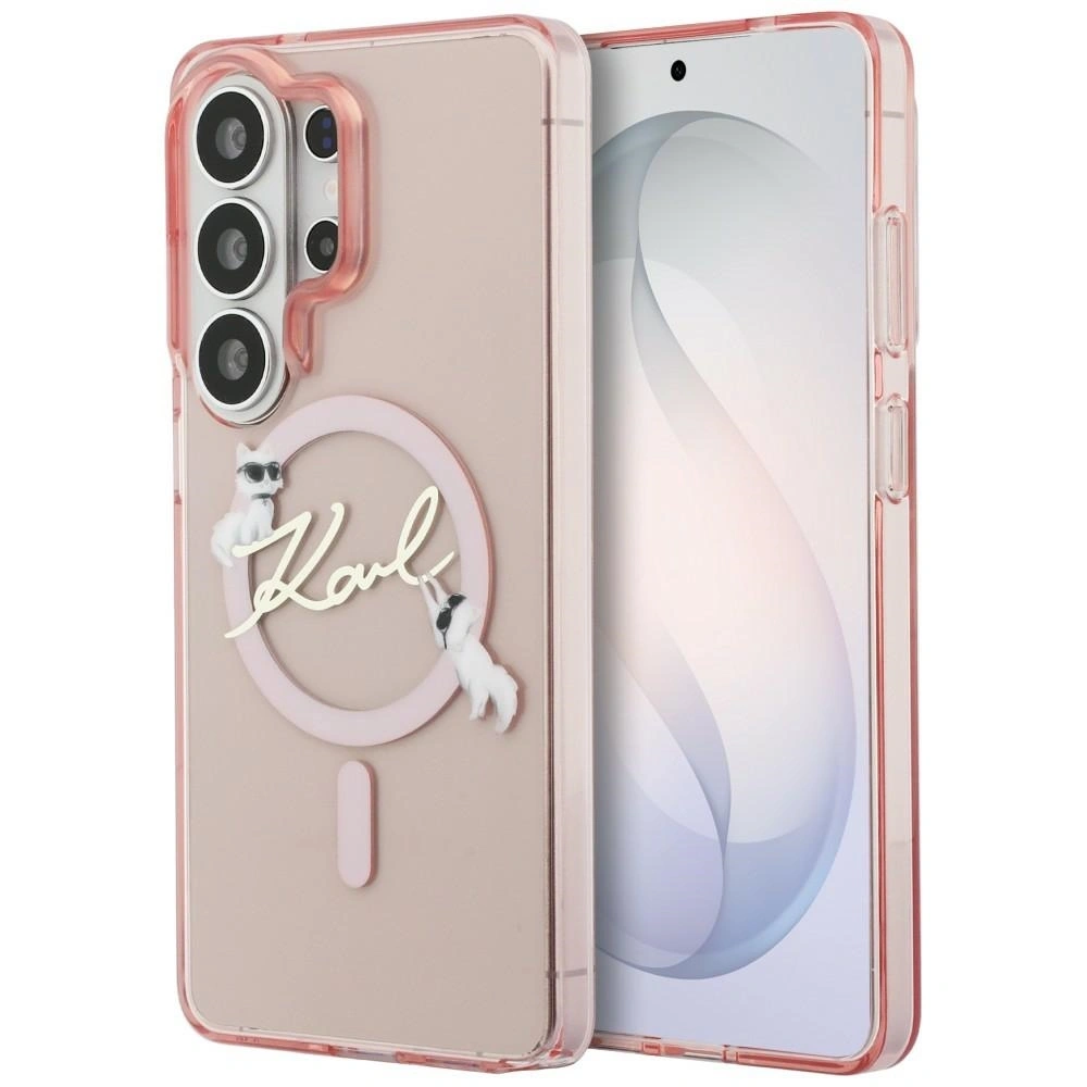 Etui Karl Lagerfeld IML KC Script MagSafe do Samsung Galaxy S26 Ultra różowy