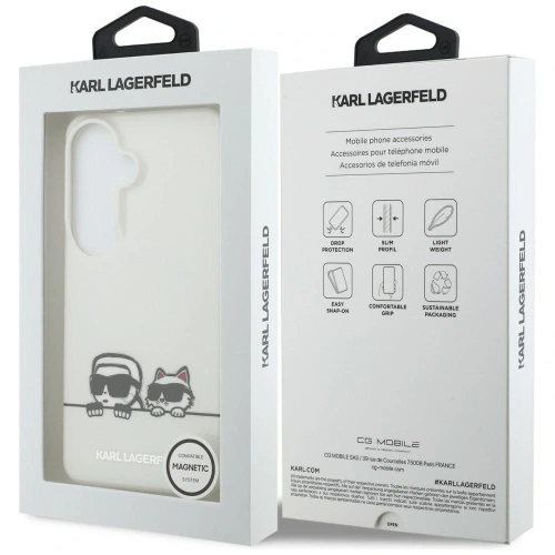 Etui Karl Lagerfeld IML Peekaboo Karl&Choupette MagSafe do Samsung Galaxy S26 Plus przezroczysty