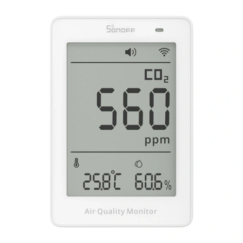 Miernik jakości powietrza WiFi LCD Sonoff AirGuard CO2 SAWF-08P
