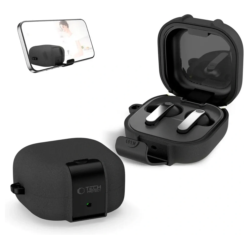 Etui Tech-Protect Slim Hook do Samsung Galaxy Buds 4 / 4 Pro Black