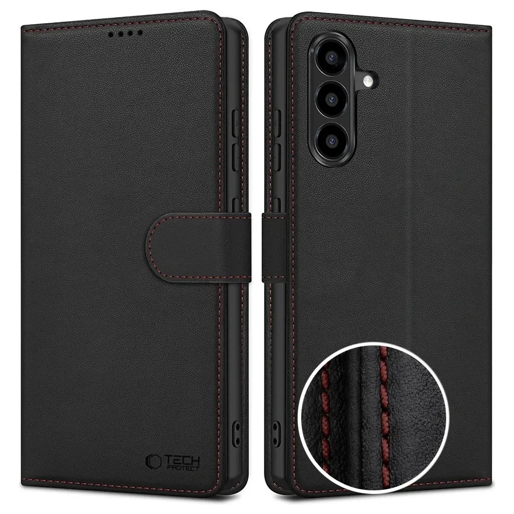 Etui Tech-Protect Wallet do Samsung Galaxy A57 5G Black/red