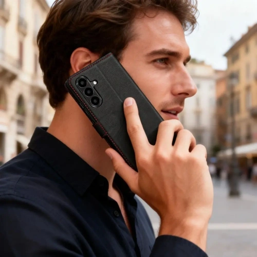 Etui Tech-Protect Wallet do Samsung Galaxy A57 5G Black/red