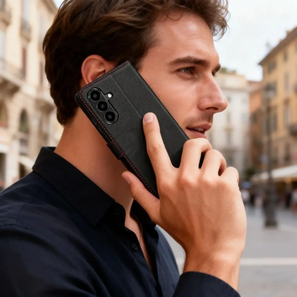 Etui Tech-Protect Wallet do Samsung Galaxy A57 5G Black/red