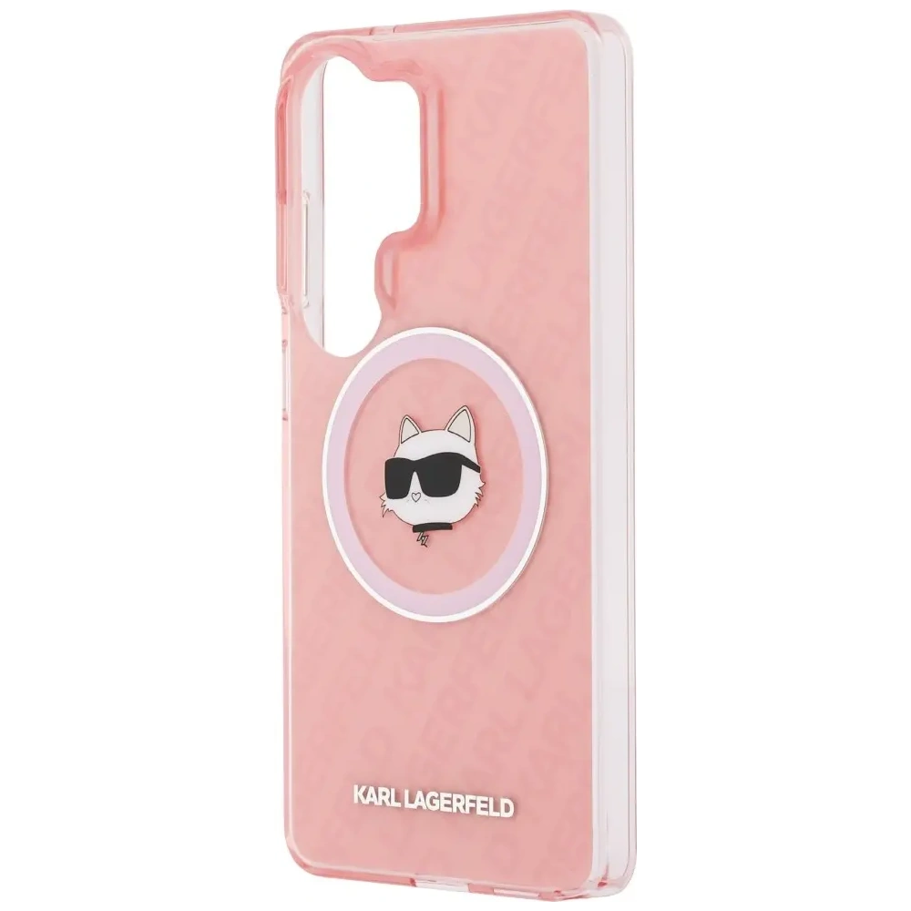Etui Karl Lagerfeld IML Repeated Choupette MagSafe do Samsung Galaxy S26 Ultra różowy
