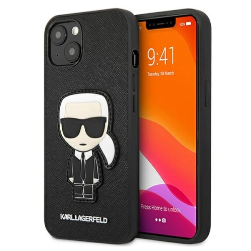 [CR] Etui Karl Lagerfeld KLHCP13SOKPK Apple iPhone 13 mini czarny/black hardcase Saffiano Ikonik Karl`s Patch