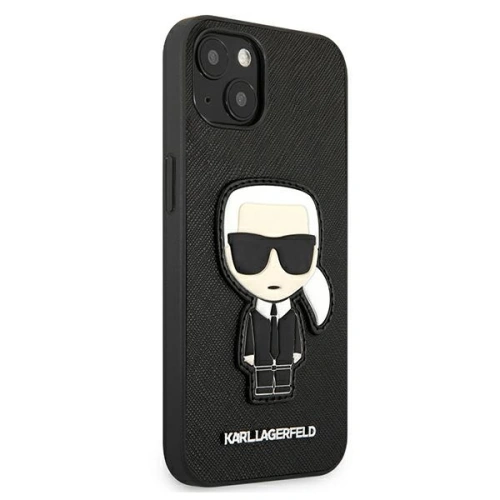 [CR] Etui Karl Lagerfeld KLHCP13SOKPK Apple iPhone 13 mini czarny/black hardcase Saffiano Ikonik Karl`s Patch