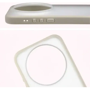 Etui Bizon Case Angelo do Xiaomi 17 Ultra półprzezroczyste z beżową ramką