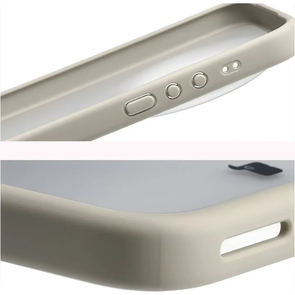 Etui Bizon Case Angelo do Xiaomi 17 Ultra półprzezroczyste z beżową ramką