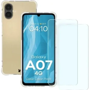 Elastyczne etui + 2x szkło hartowane Bizon Case Clear Pack do Samsung Galaxy A07 4G