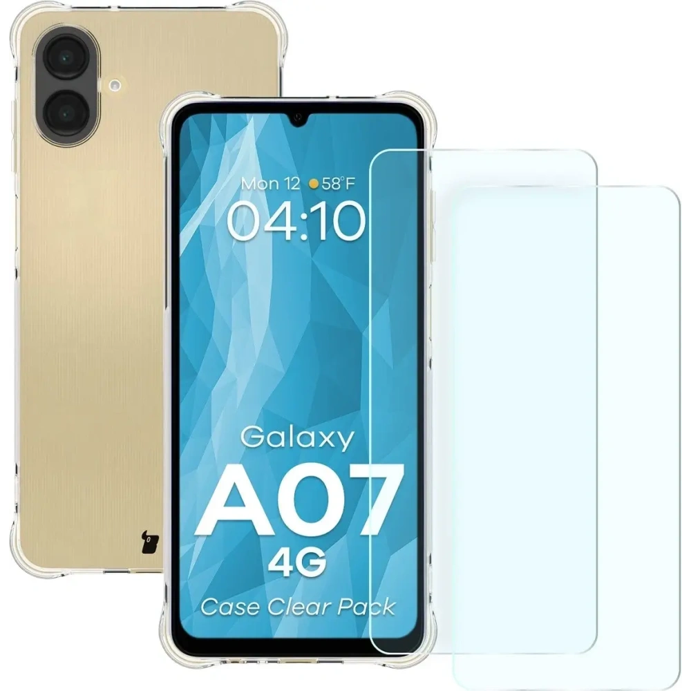 Elastyczne etui + 2x szkło hartowane Bizon Case Clear Pack do Samsung Galaxy A07 4G