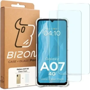 Elastyczne etui + 2x szkło hartowane Bizon Case Clear Pack do Samsung Galaxy A07 4G