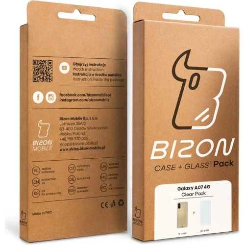 Elastyczne etui + 2x szkło hartowane Bizon Case Clear Pack do Samsung Galaxy A07 4G