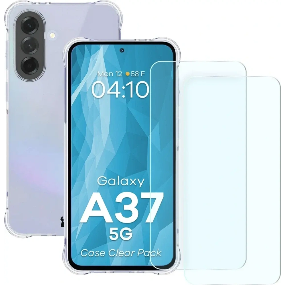 Elastyczne etui + 2x szkło hartowane Bizon Case Clear Pack do Samsung Galaxy A37 5G