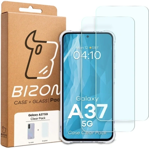 Elastyczne etui + 2x szkło hartowane Bizon Case Clear Pack do Samsung Galaxy A37 5G