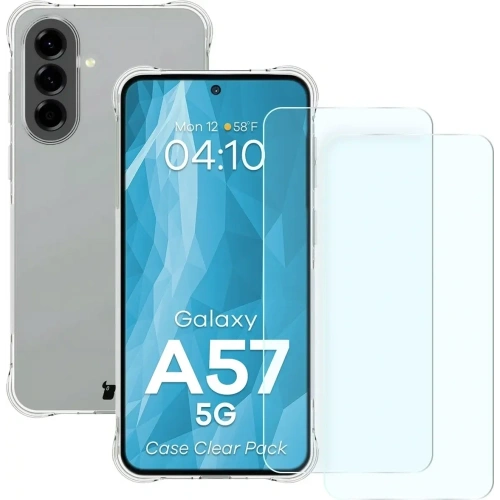 Elastyczne etui + 2x szkło hartowane Bizon Case Clear Pack do Samsung Galaxy A57 5G