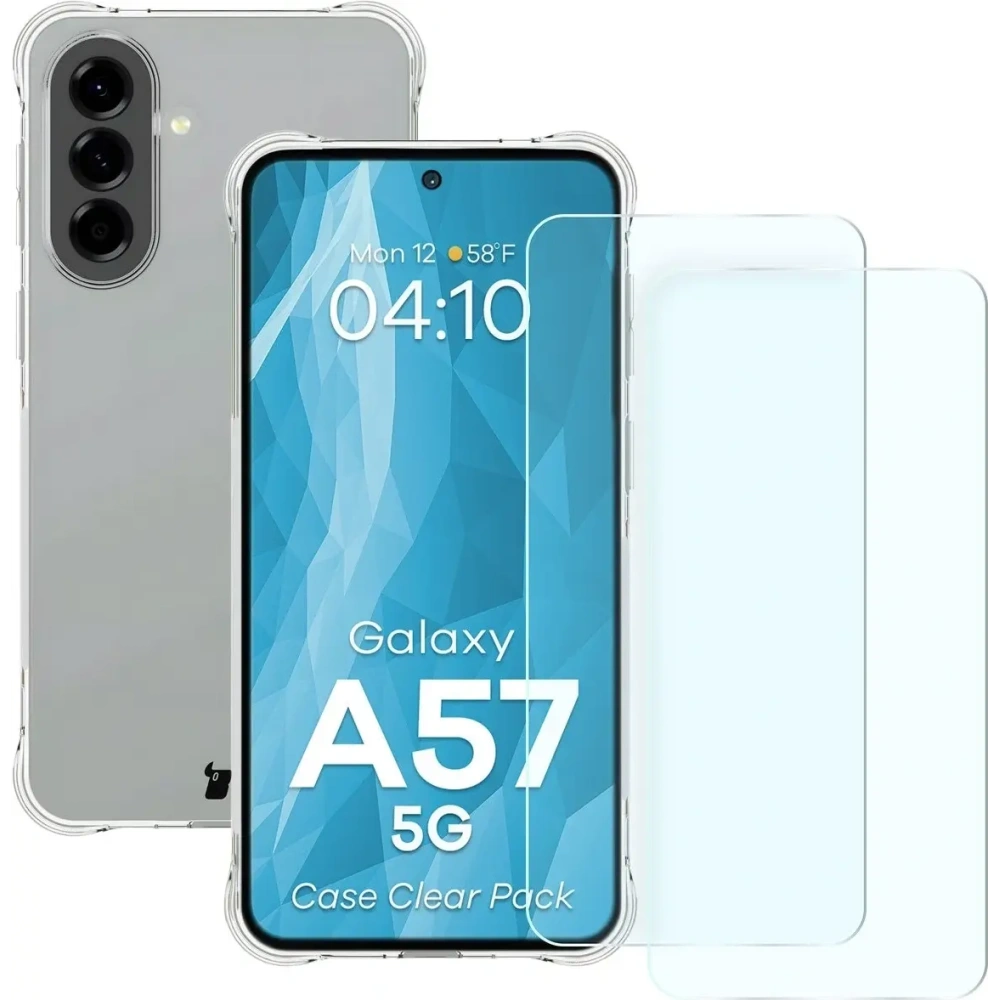 Elastyczne etui + 2x szkło hartowane Bizon Case Clear Pack do Samsung Galaxy A57 5G